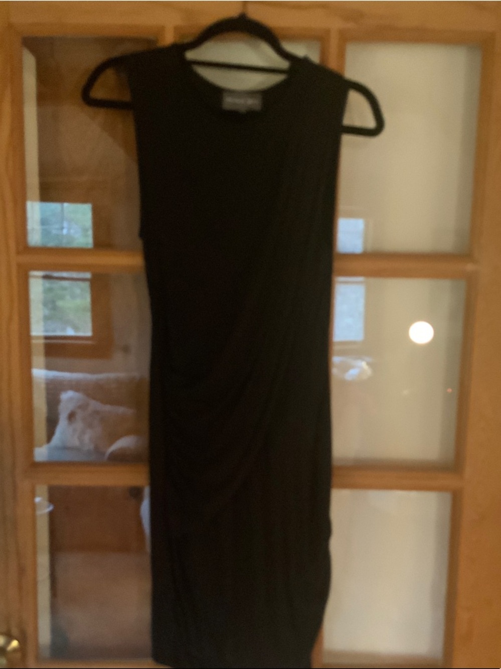 Michael Stars Ruched Body-con Black Dress-Medium